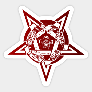 Red Wiccan Pentacle, Pentagram Sticker